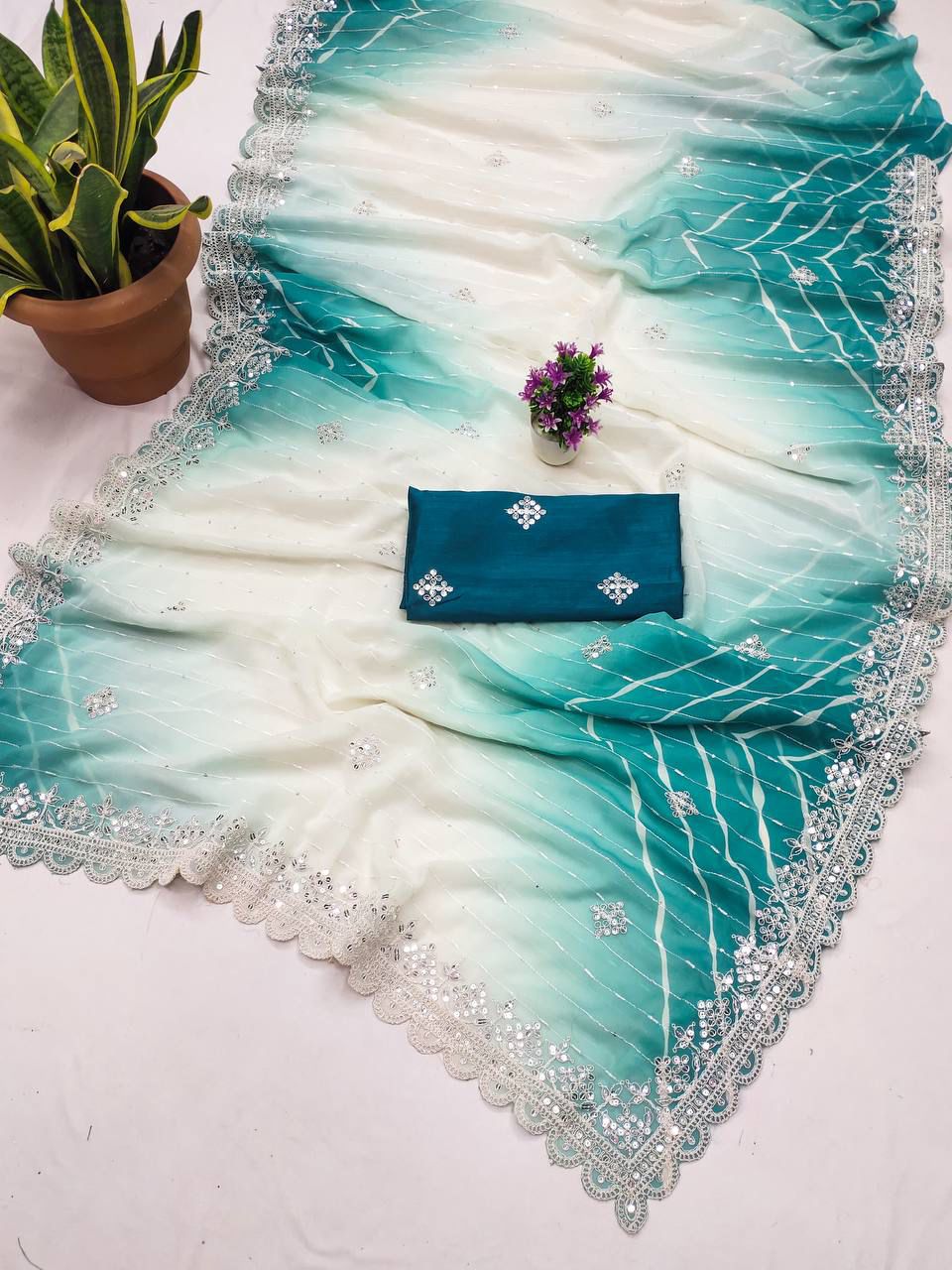 BT 1209 Embroidery Georgette Party Wear Sarees Wholesale Shop In Surat